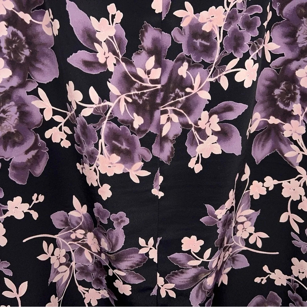 Vintage Small Hana Purple Floral Maxi Skirt Lightweight Womens Vintage 16